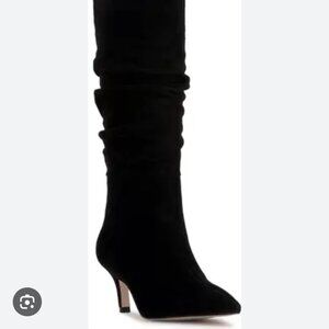 Jessica Simpson Naevy Black Suede Tall Slouchy Heeled Boot Women's Sizes NEW